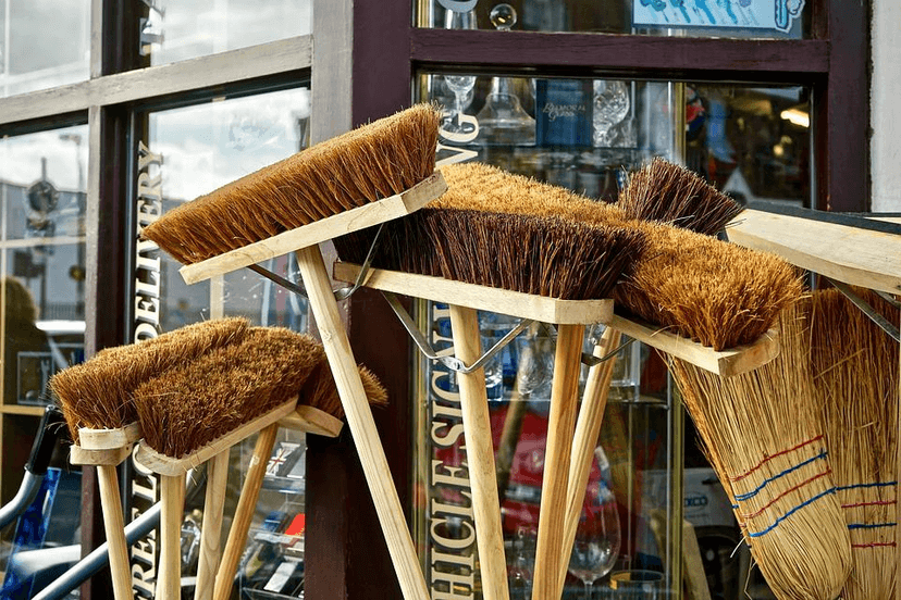 a bulk of dusting brooms